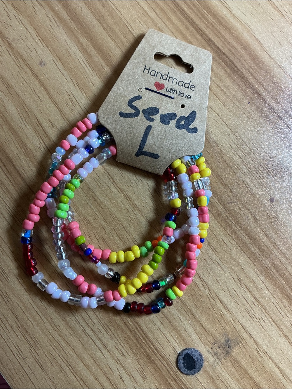 Handmade Seed Bead Bracelet - Multicolor Stretch Stack